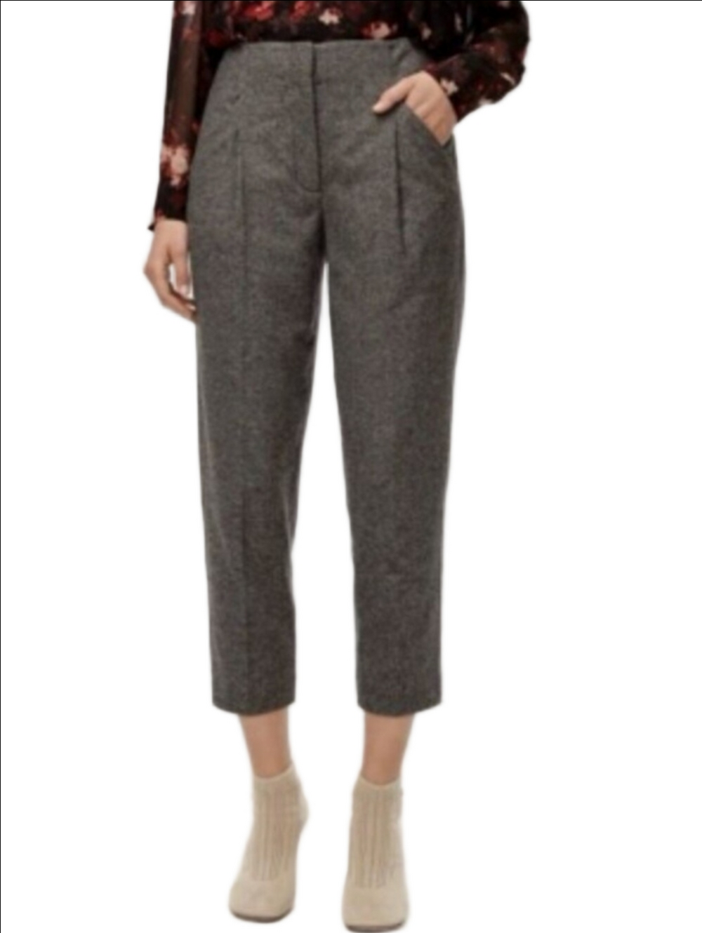 ARITZIA WILFRED Chambery Wool cashmere blend plaid high waist pants